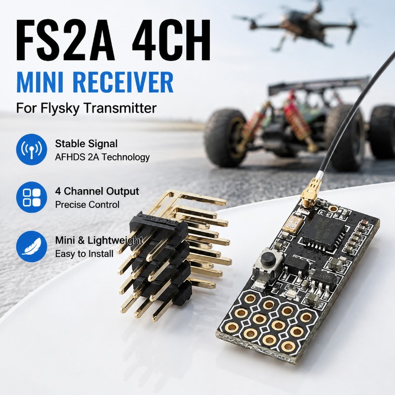 Rc Hobby & Maskinservice I Eskilstuna - FS FS2A-4CH Penerima PWM 4 Saluran