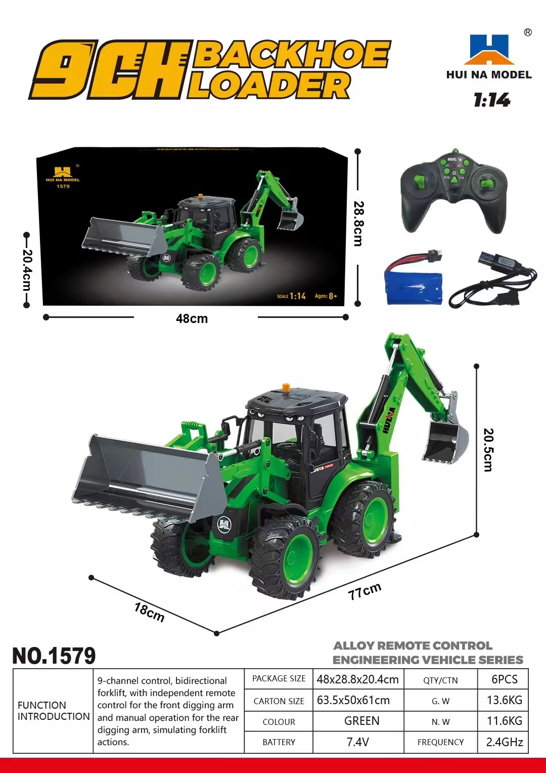 Penjualan AS HUINA 1/14 1579 E - Rc Excavator Hobby ulasan dan harga